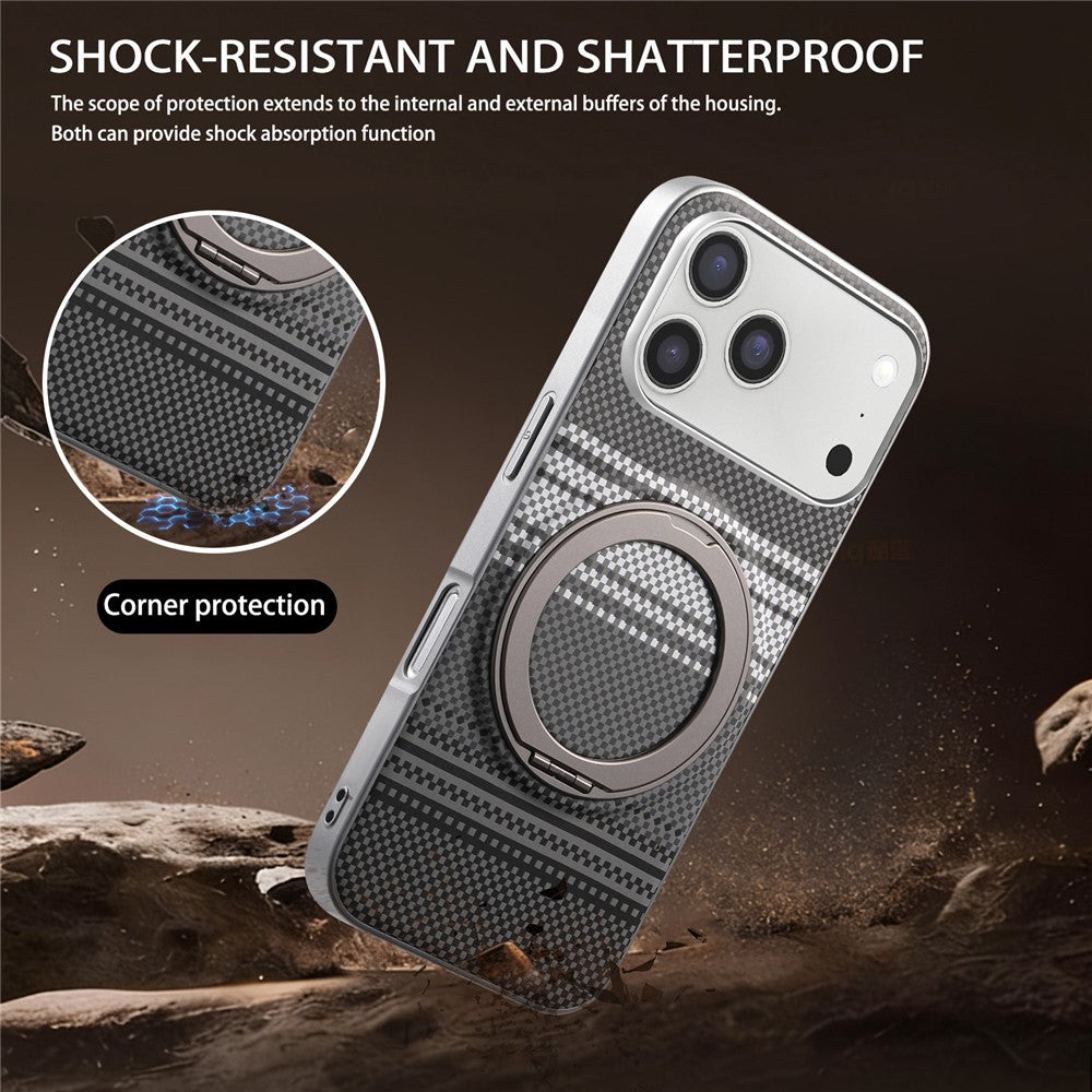 For iPhone 17 Pro Case Magnetic Kickstand PU Leather + PC + TPU Gradient Phone Cover