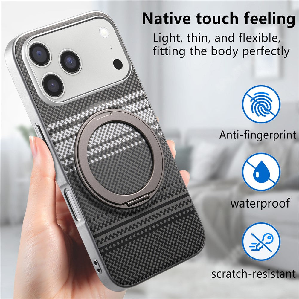 For iPhone 17 Pro Case Magnetic Kickstand PU Leather + PC + TPU Gradient Phone Cover