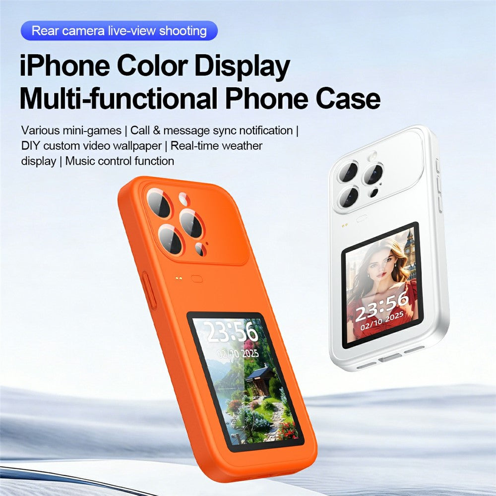 For iPhone 17 Pro Dynamic Phone Case 3.5 inch Multi-functional Color Screen Back Cover