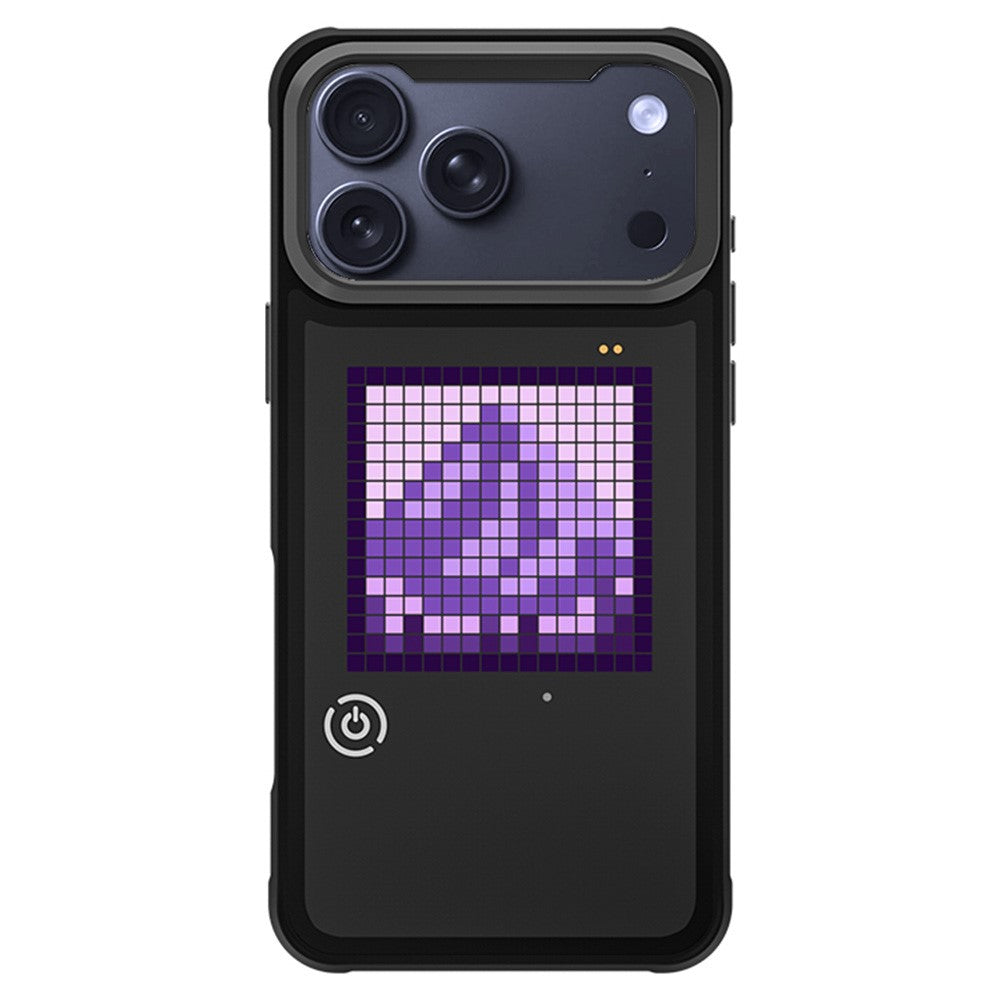 For iPhone 17 Pro Max Customizable LED Pixel Display Phone Case with 16x16 Screen Music Rhythm Sync PC+TPU Cover