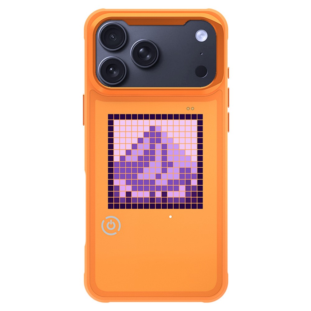 For iPhone 17 Pro Max Customizable LED Pixel Display Phone Case with 16x16 Screen Music Rhythm Sync PC+TPU Cover