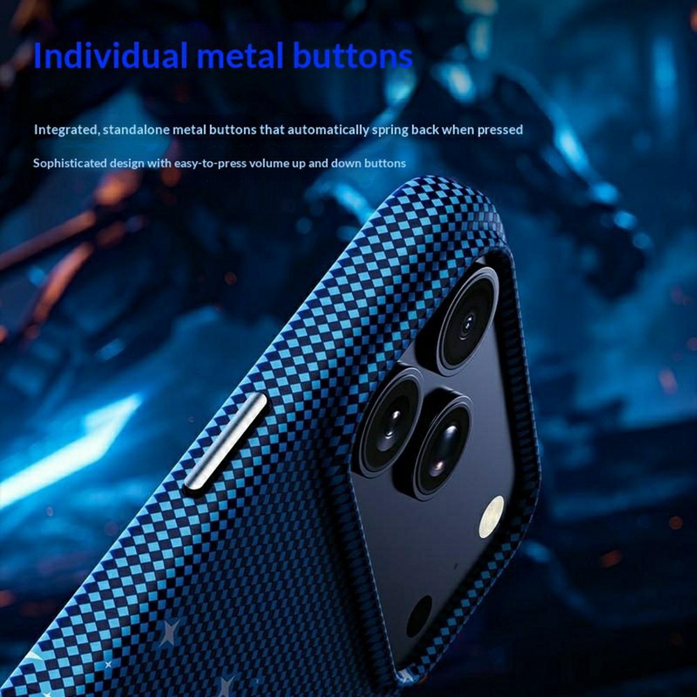 For iPhone 17 Pro Magnetic Case Pixel Grid Pattern Hard PC Shockproof Phone Cover
