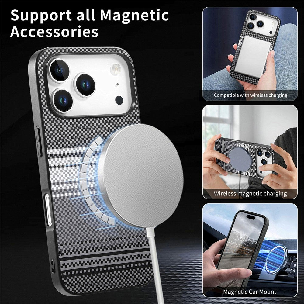 For iPhone 17 Pro Max Magnetic Case PU Leather + PC + TPU Gradient Phone Cover
