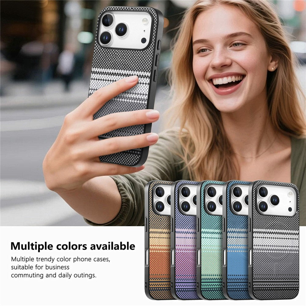 For iPhone 17 Pro Magnetic Case PU Leather + PC + TPU Gradient Phone Cover