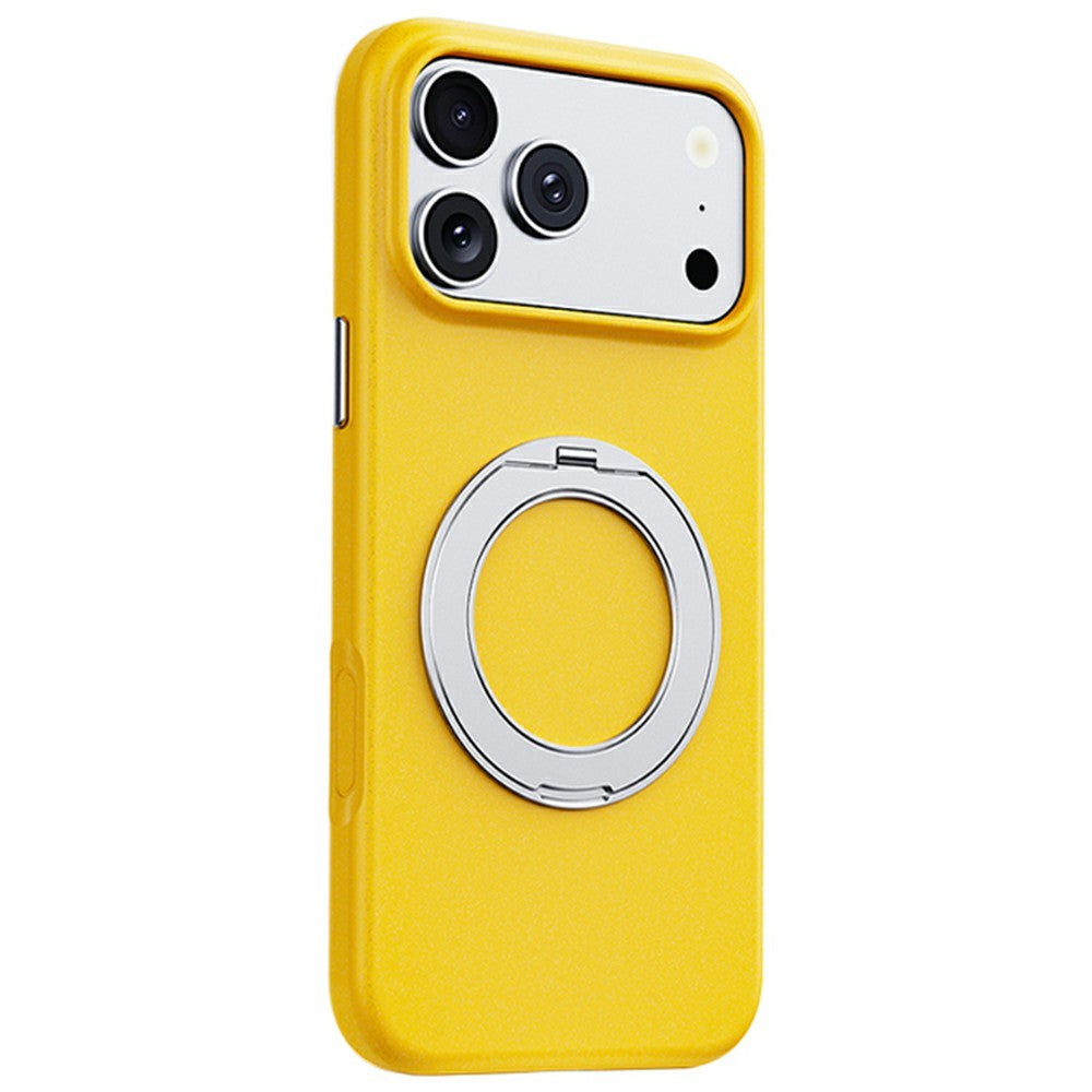 For iPhone 17 Pro Magnetic Case Rotating Kickstand Matte Texture Anti-Fingerprint PC + TPU Shockproof Phone Cover
