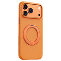 For iPhone 17 Pro Max Magnetic Case Rotating Kickstand Matte Texture Anti-Fingerprint PC + TPU Shockproof Phone Cover