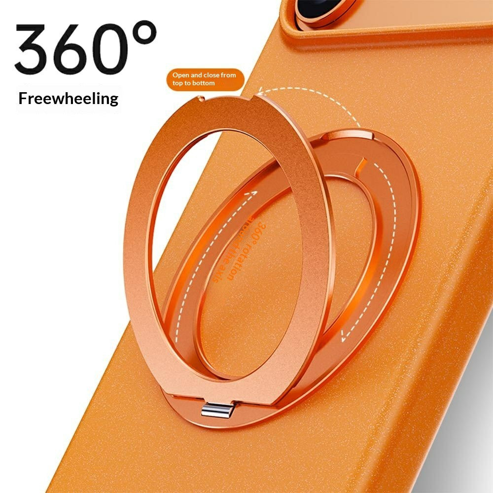 For iPhone 17 Pro Max Magnetic Case Rotating Kickstand Matte Texture Anti-Fingerprint PC + TPU Shockproof Phone Cover