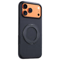 For iPhone 17 Pro Max Magnetic Case Rotating Kickstand Matte Texture Anti-Fingerprint PC + TPU Shockproof Phone Cover
