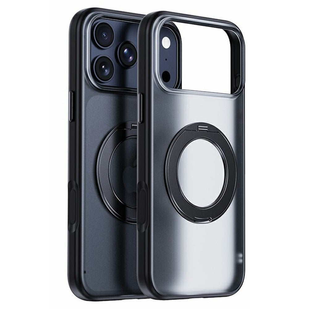 For iPhone 17 Pro Max Magnetic Case Rotating Kickstand Matte  PC + TPU Phone Cover