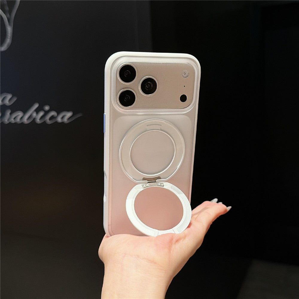 For iPhone 17 Pro Magnetic Case Rotating Kickstand Matte  PC + TPU Phone Cover