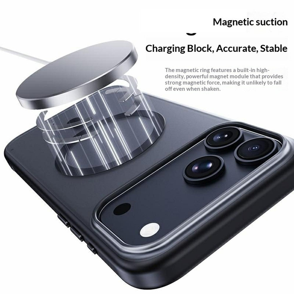 For iPhone 17 Pro Magnetic Case Translucent Matte PC + TPU Phone Cover Compatible with MagSafe