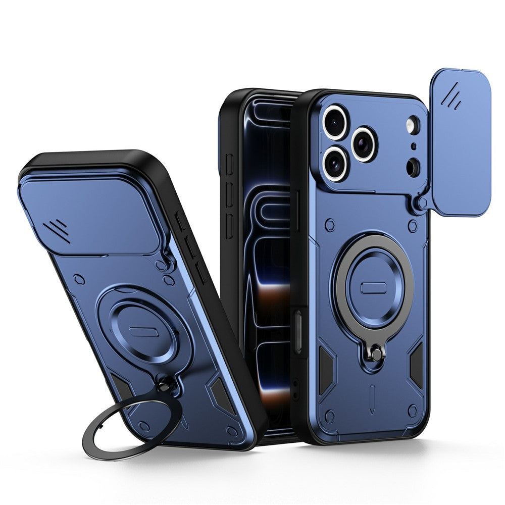 iPhone 17 Pro Case with Slide Lens Cover & Kickstand