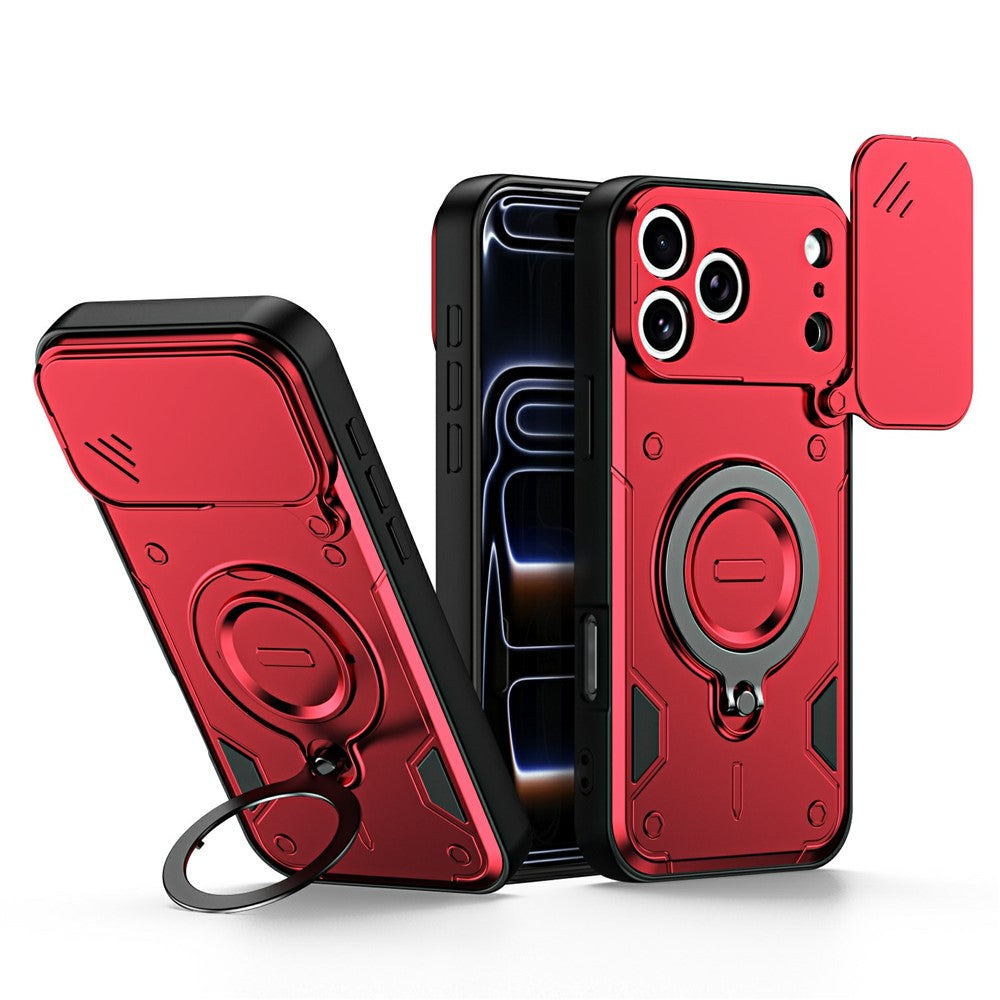 iPhone 17 Pro Case with Slide Lens Cover & Kickstand