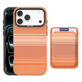 For iPhone 17 Pro Max Magnetic Case Rainbow Gradient Leather Coated TPU + PC Phone Cover with Card Holder