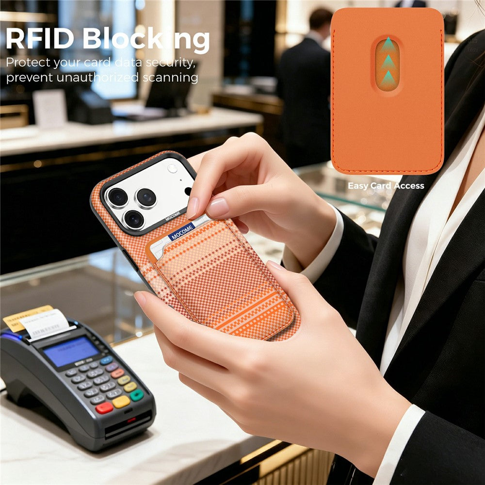 For iPhone 17 Pro Max Magnetic Case Rainbow Gradient Leather Coated TPU + PC Phone Cover with Card Holder