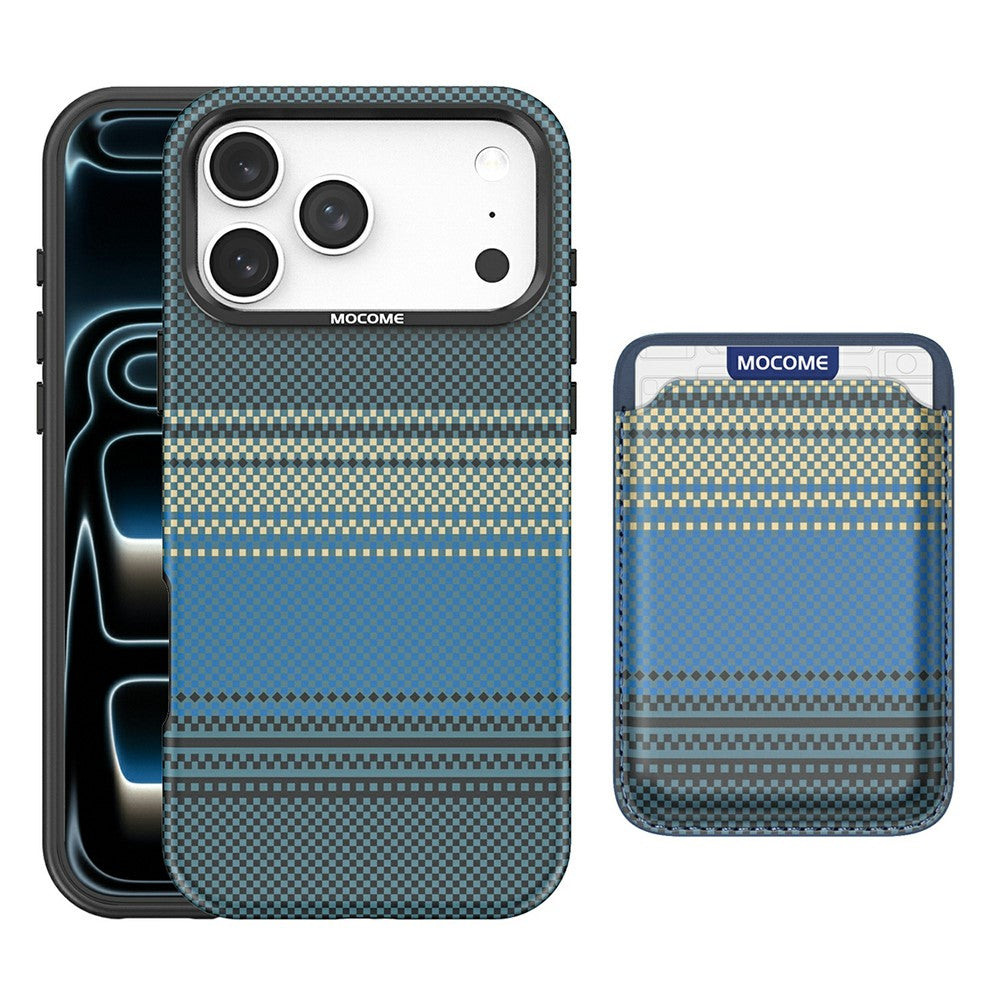 For iPhone 17 Pro Max Magnetic Case Rainbow Gradient Leather Coated TPU + PC Phone Cover with Card Holder