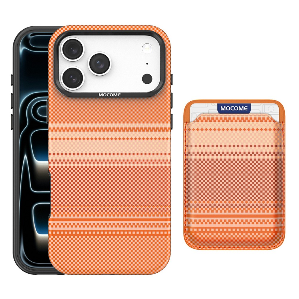 For iPhone 17 Pro Magnetic Case Rainbow Gradient Leather Coated TPU + PC Phone Cover with Card Holder