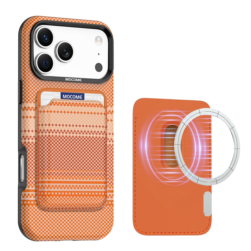 For iPhone 17 Pro Magnetic Case Rainbow Gradient Leather Coated TPU + PC Phone Cover with Card Holder
