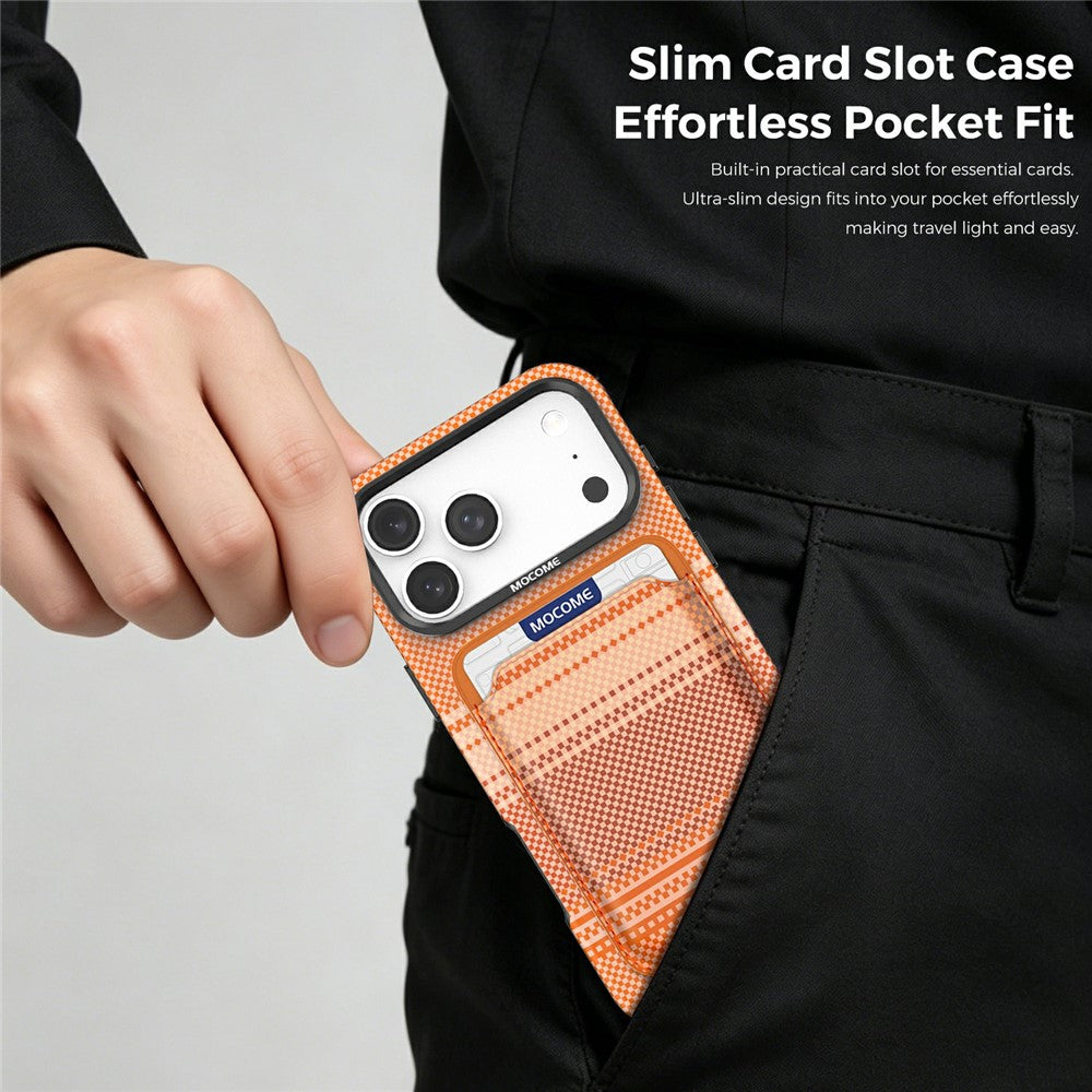 For iPhone 17 Pro Magnetic Case Rainbow Gradient Leather Coated TPU + PC Phone Cover with Card Holder