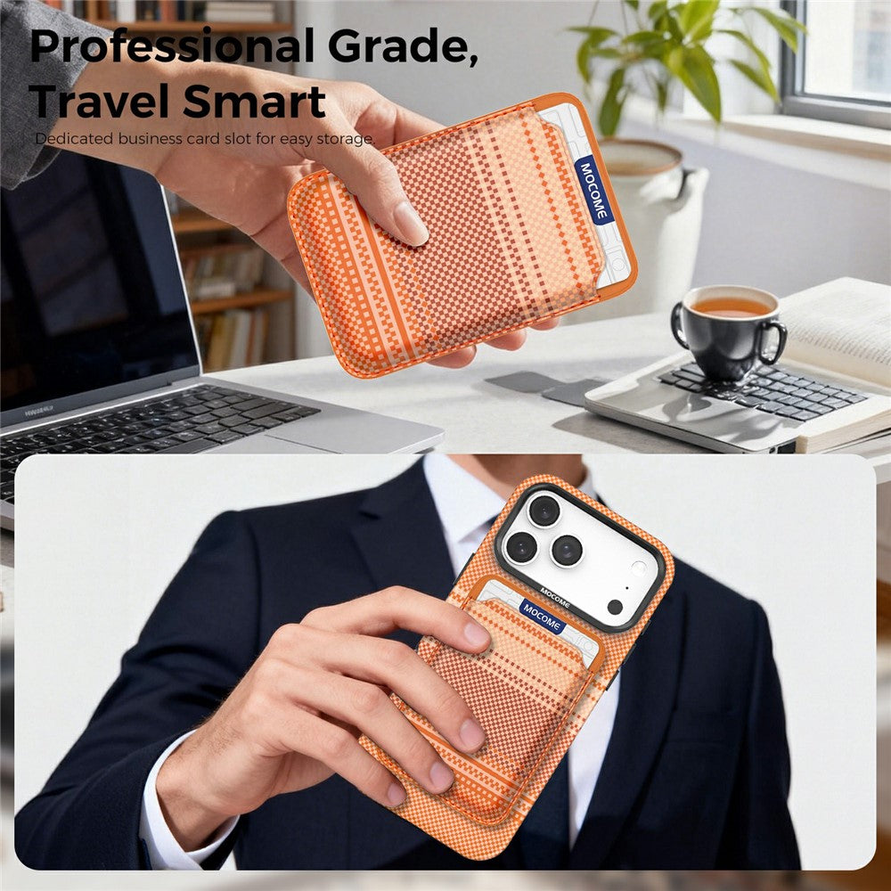 For iPhone 17 Pro Magnetic Case Rainbow Gradient Leather Coated TPU + PC Phone Cover with Card Holder