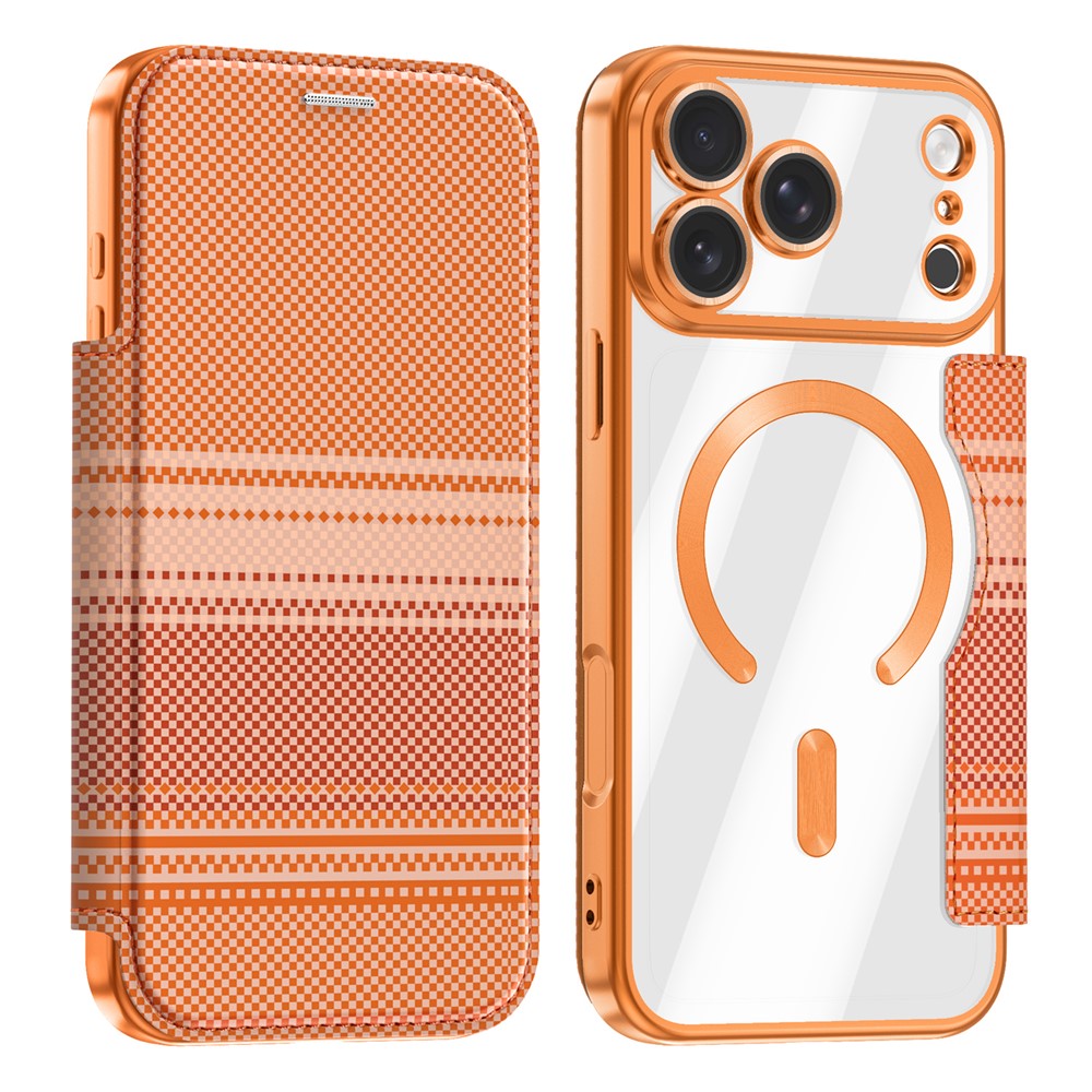 For iPhone 17 Pro Magnetic Case RFID Blocking Card Slots Leather Cover