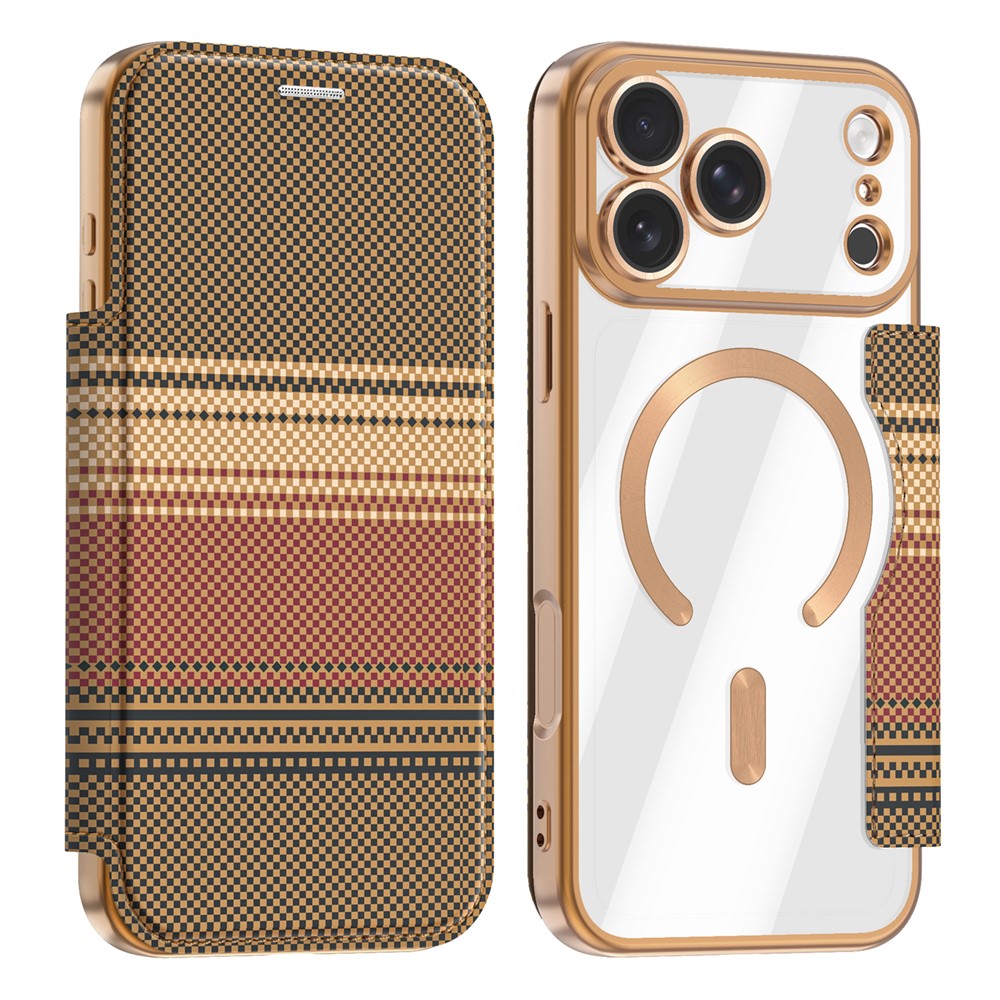 For iPhone 17 Pro Magnetic Case RFID Blocking Card Slots Leather Cover