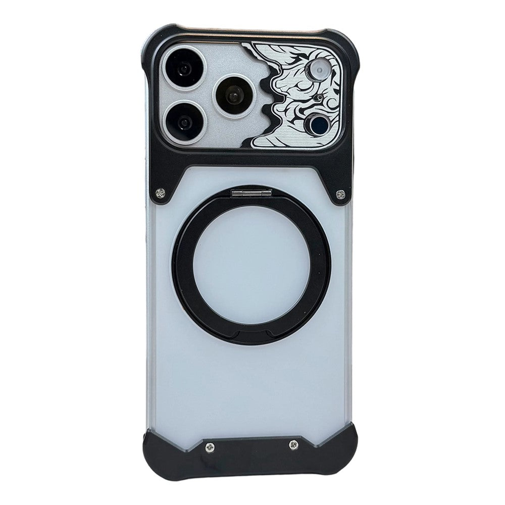 iPhone 17 Pro Max Frameless Case with Horse Pattern Kickstand
