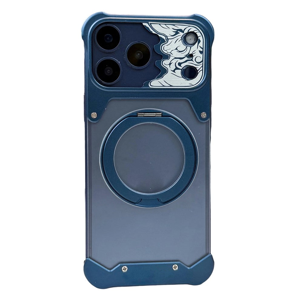 iPhone 17 Pro Max Frameless Case with Horse Pattern Kickstand