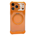 For iPhone 17 Pro Frameless Case Magnetic Kickstand Horse Pattern Translucent Matte PC Phone Cover