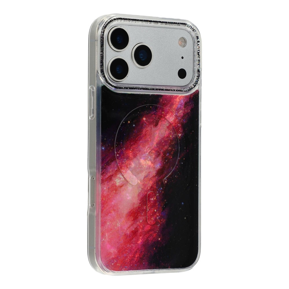 For iPhone 17 Pro Magnetic Case Shell Pattern Gradient PC+TPU Epoxy Phone Cover