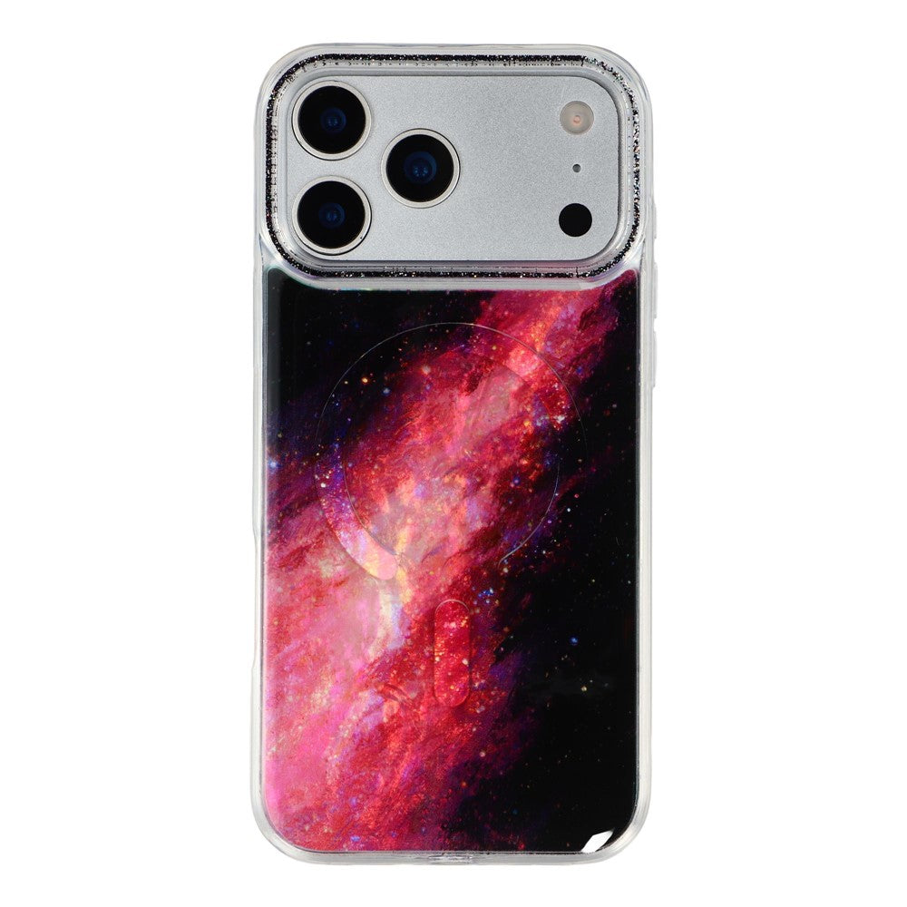 For iPhone 17 Pro Magnetic Case Shell Pattern Gradient PC+TPU Epoxy Phone Cover