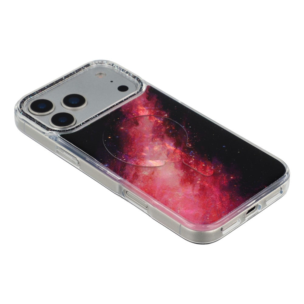 For iPhone 17 Pro Magnetic Case Shell Pattern Gradient PC+TPU Epoxy Phone Cover