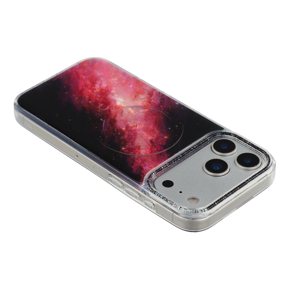 For iPhone 17 Pro Magnetic Case Shell Pattern Gradient PC+TPU Epoxy Phone Cover
