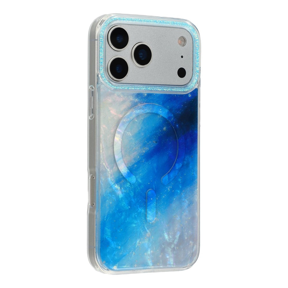 For iPhone 17 Pro Magnetic Case Shell Pattern Gradient PC+TPU Epoxy Phone Cover