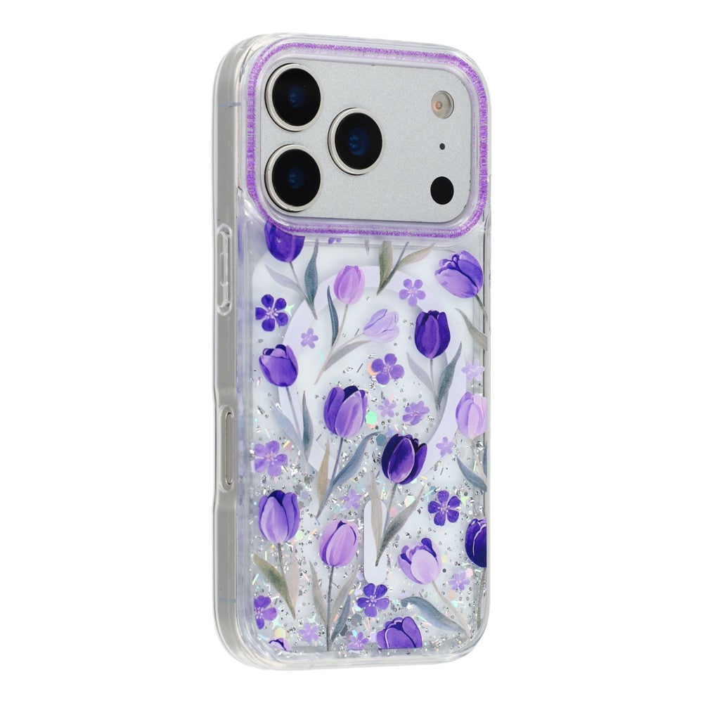 iPhone 17 Pro Glitter Epoxy Floral Case