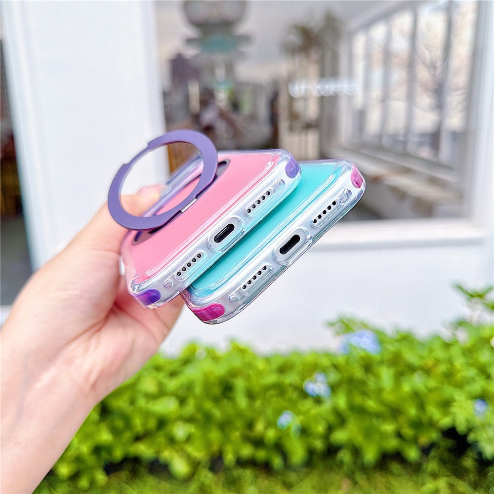 For iPhone 18 Pro Max / 17 Pro Max Case Rotating Kickstand TPU + Acrylic Color Contrast Design Phone Cover