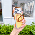 For iPhone 18 Pro Max / 17 Pro Max Case Rotating Kickstand TPU + Acrylic Color Contrast Design Phone Cover