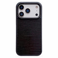 For iPhone 17 Pro Max Case Textured Genuine Cow Leather + PC + TPU Protective Cover