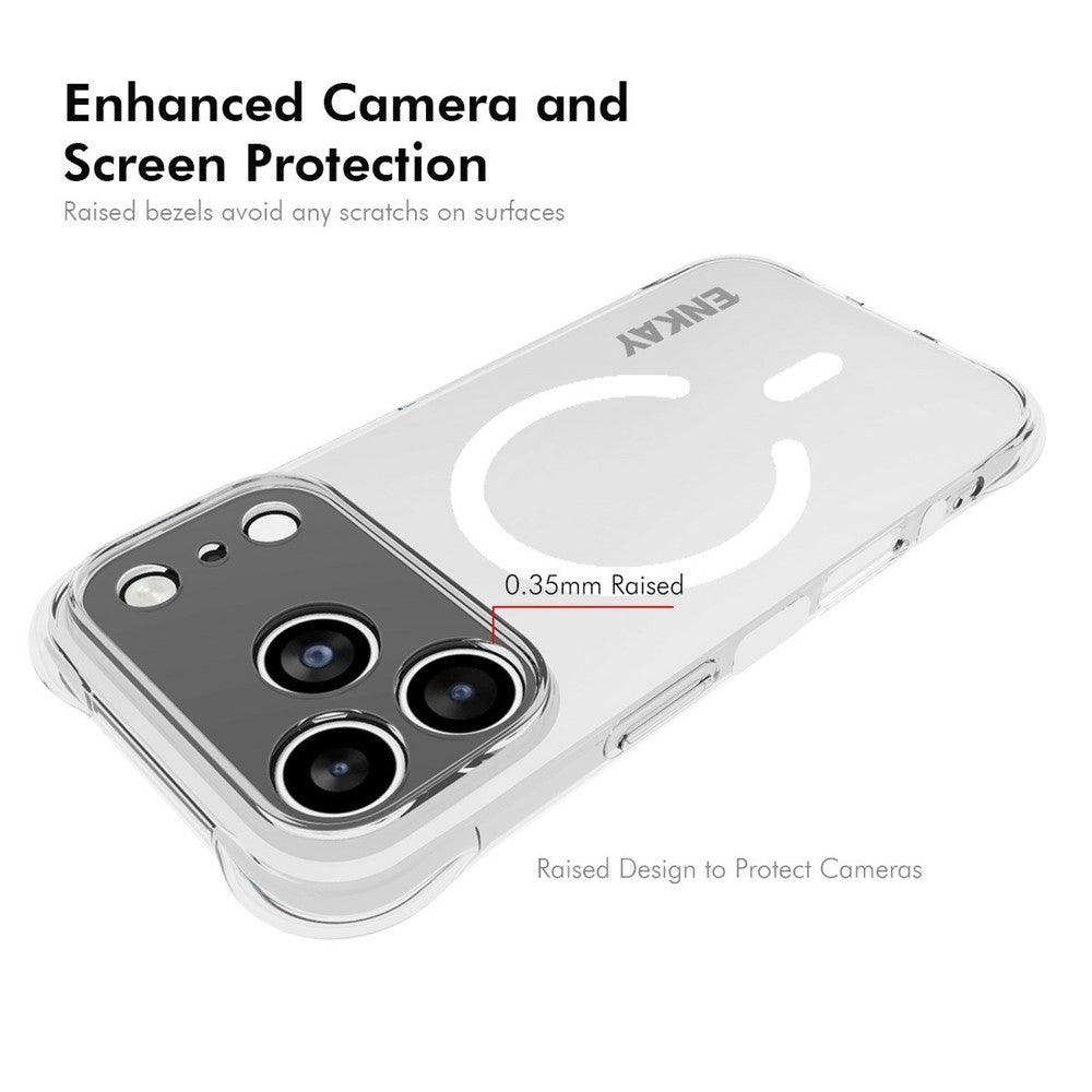 ENKAY HAT PRINCE for iPhone 17 Pro Magnetic Case Clear TPU Reinforced Corners Shockproof Phone Cover