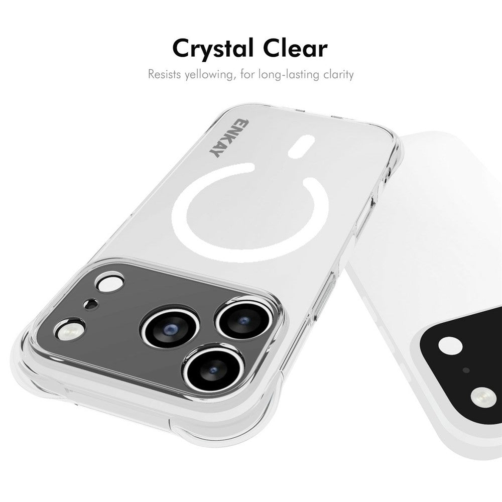 ENKAY HAT PRINCE for iPhone 17 Pro Magnetic Case Clear TPU Reinforced Corners Shockproof Phone Cover