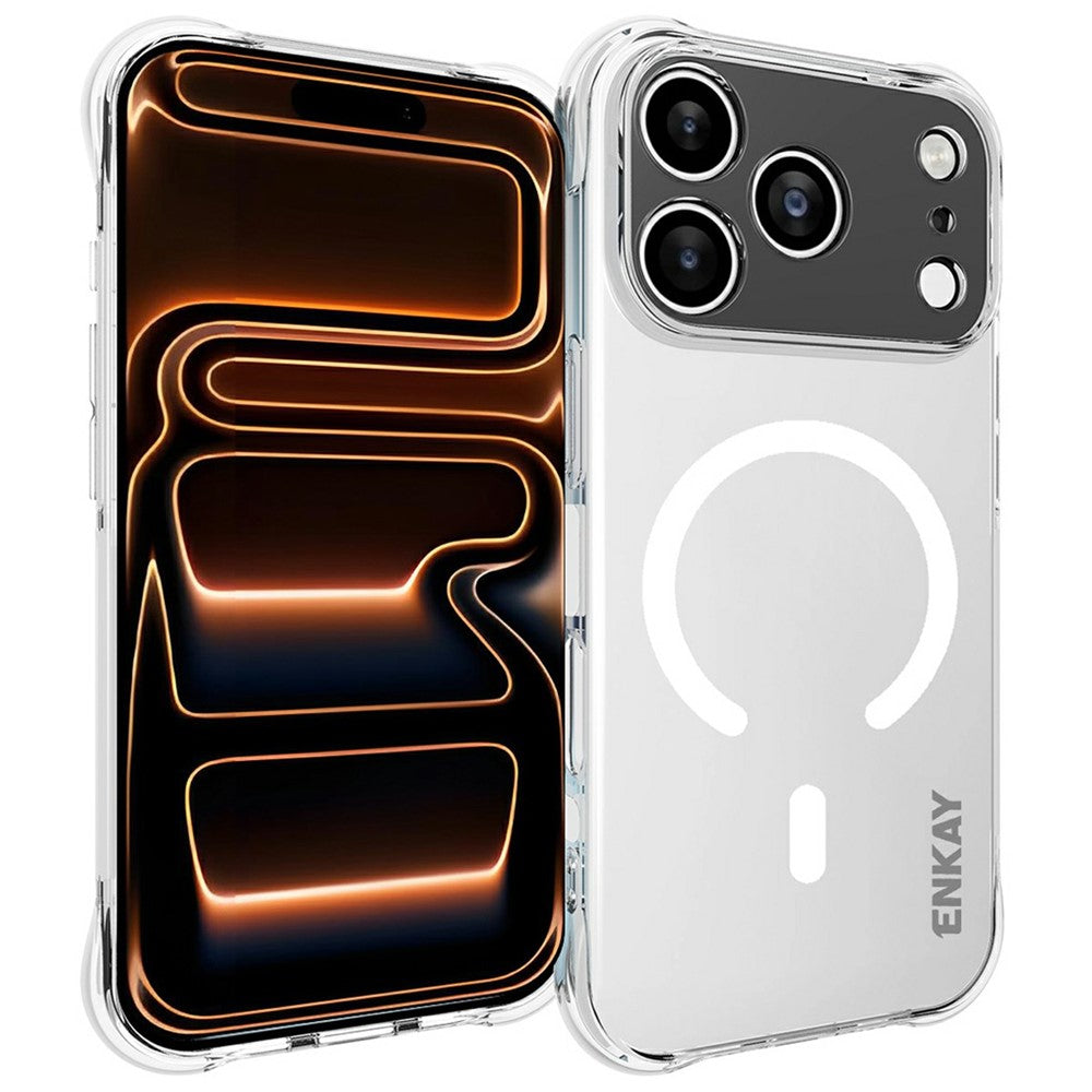 ENKAY HAT PRINCE for iPhone 17 Pro Max Magnetic Case Clear TPU Reinforced Corners Shockproof Phone Cover
