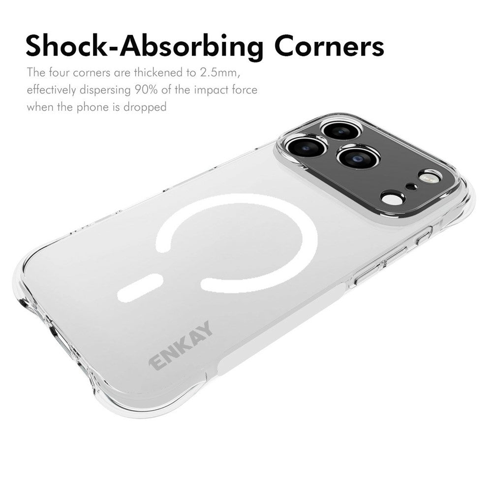 ENKAY HAT PRINCE for iPhone 17 Pro Max Magnetic Case Clear TPU Reinforced Corners Shockproof Phone Cover