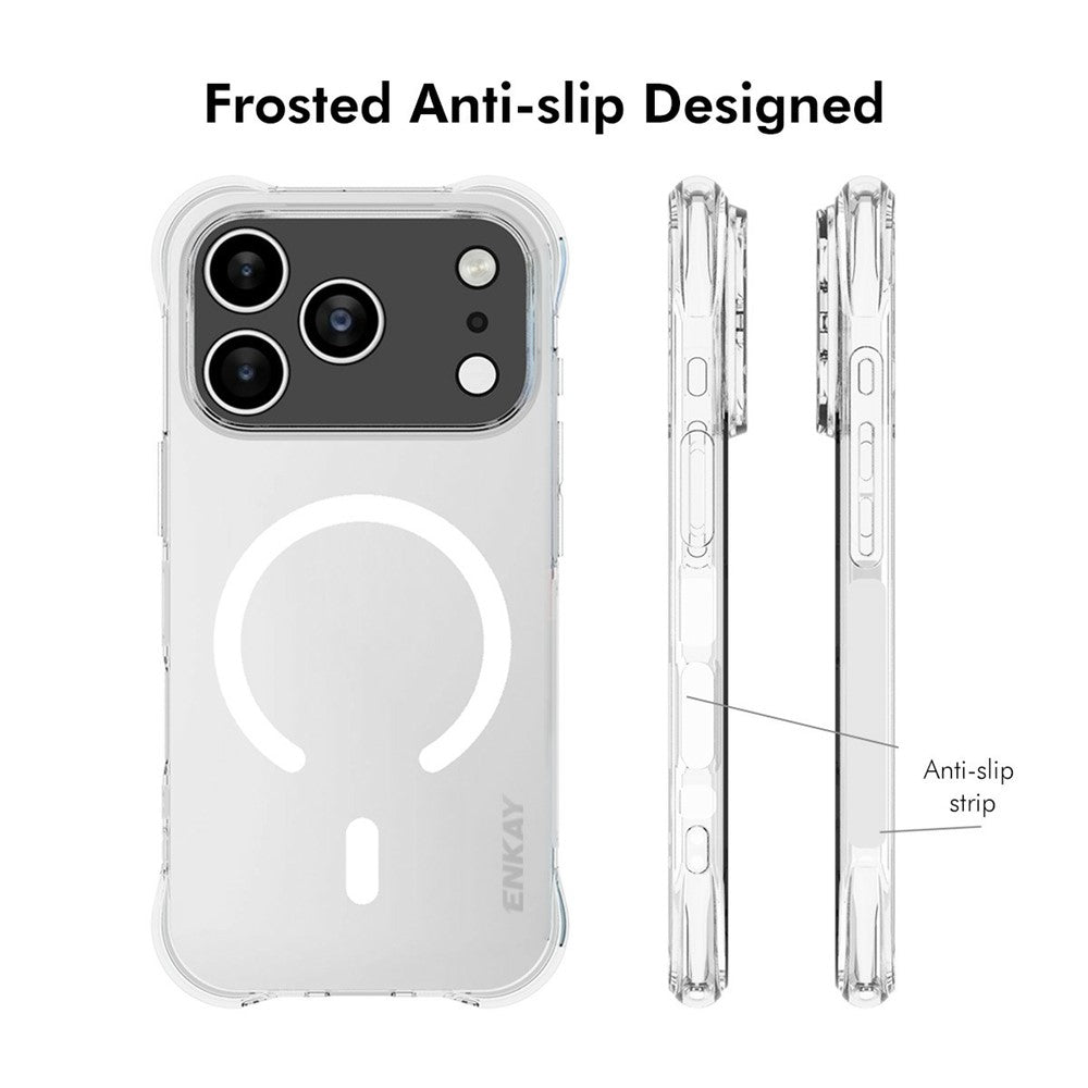 ENKAY HAT PRINCE for iPhone 17 Pro Max Magnetic Case Clear TPU Reinforced Corners Shockproof Phone Cover