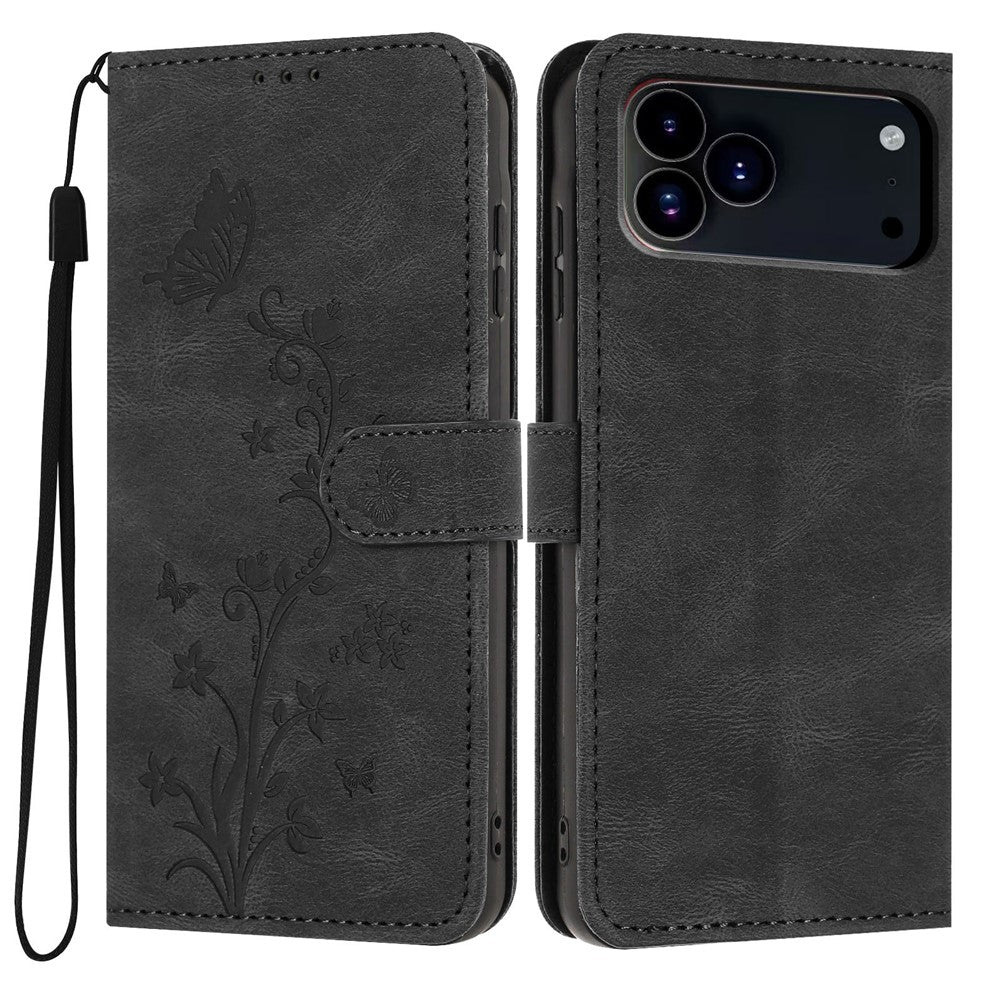 iPhone 18/17 Pro Max Butterfly Flower Leather Wallet Case