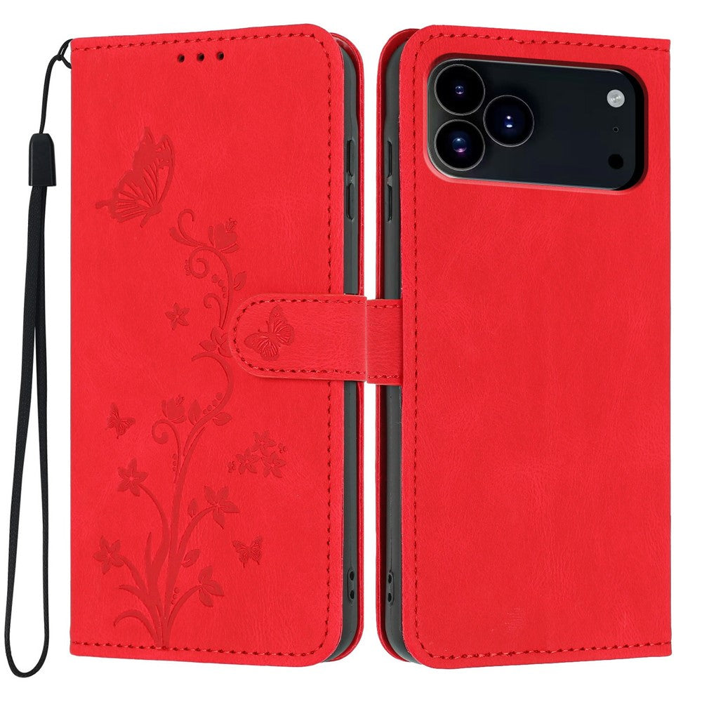 iPhone 18/17 Pro Max Butterfly Flower Leather Wallet Case