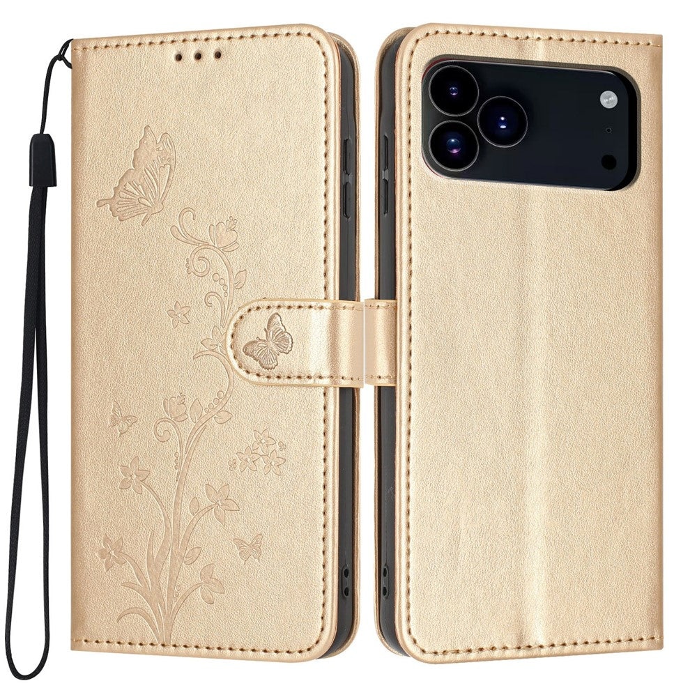 iPhone 18/17 Pro Max Butterfly Flower Leather Wallet Case