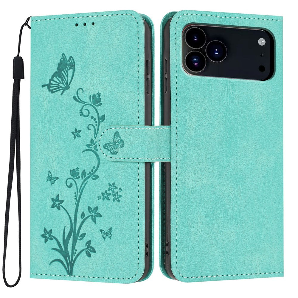 iPhone 18/17 Pro Butterfly Flower Leather Wallet Case