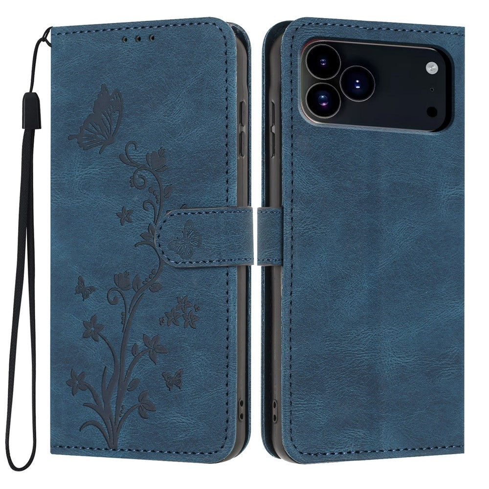 iPhone 18/17 Pro Butterfly Flower Leather Wallet Case