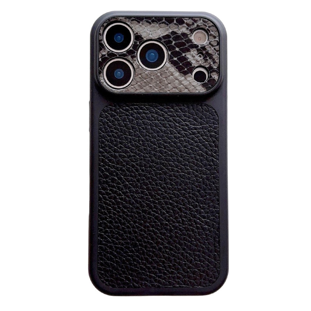 iPhone 17 Pro Max Litchi & Snake Texture Leather Case