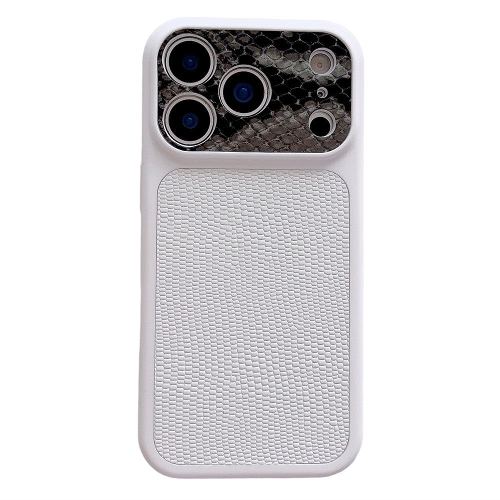 For iPhone 17 Pro Max Case Lizard Texture Snake Texture Genuine Cow Leather + TPU Protective Cover